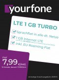 Yourfone LTE 1GB Turbo Sim Only