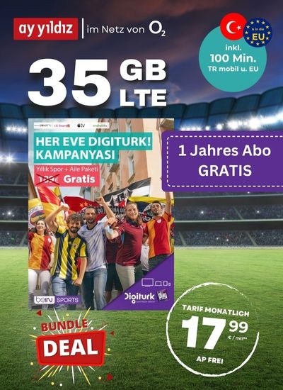 Ay Yildiz Digiturk 12 Monate Full Sport Paket & Ay Allnet PLUS 35 GB